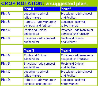 Home Garden Crop Rotation Chart